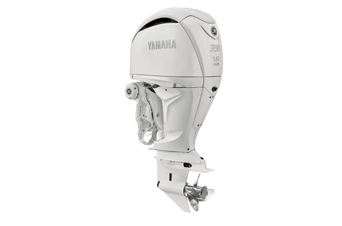 Yamaha-350hp-Outboard-White-Profile-View__38541.1709838281.jpg Yamaha 350hp White DEC Outboard | Digital Electronic Controls, 30″ Shaft | F350USA2 - Image 1