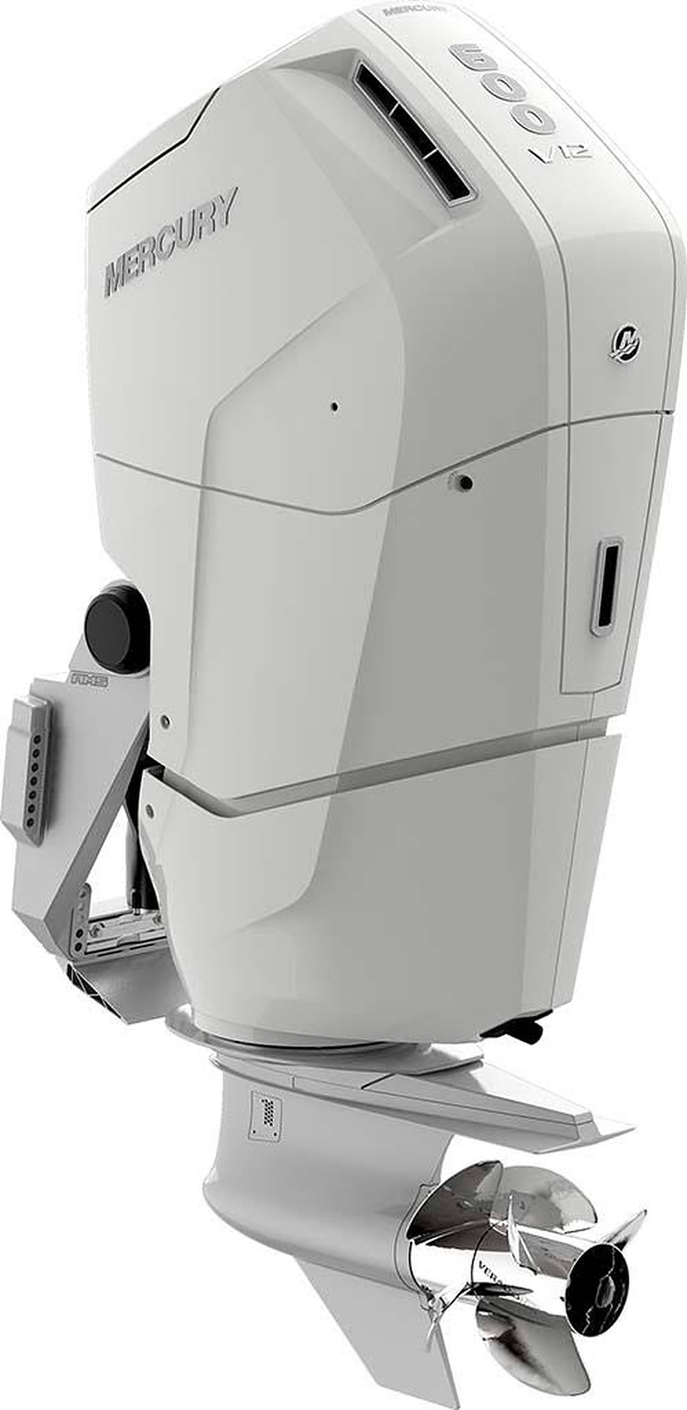 Mercury 600XL Outboard Motor – Extra-Long Shaft (25"), White, Verado